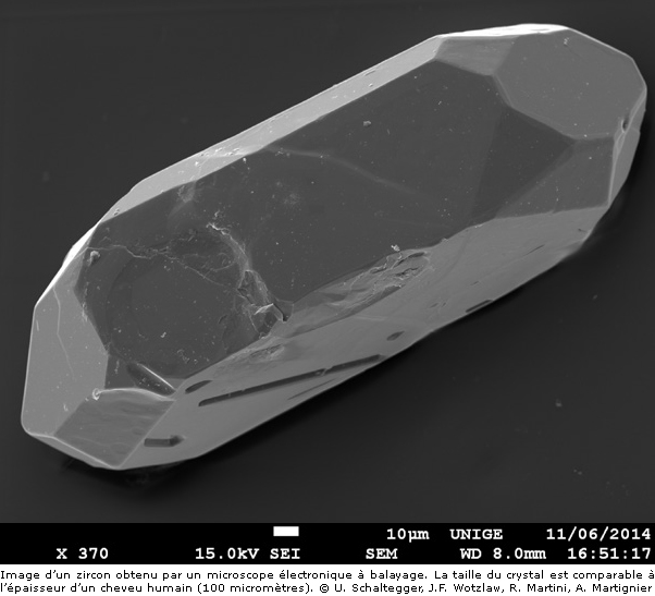 Image d’un zircon obtenu par un microscope électronique à balayage