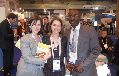 Dr. Tignino, Mme Catarina de Albuquerque, M. Sangbana au forum mondial de l'eau