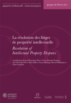 Volume 2: Resolution of intellectual property disputes