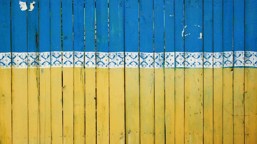 Blue and yellow Fence