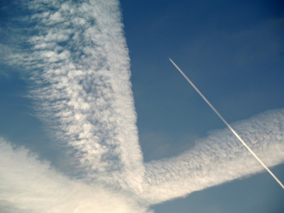 contrails of various ages
