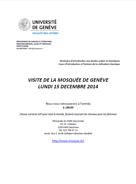 Visite de la mosquée 2014