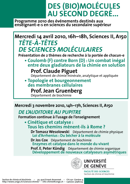 Tête-à-têtes de sciences moléculaires
