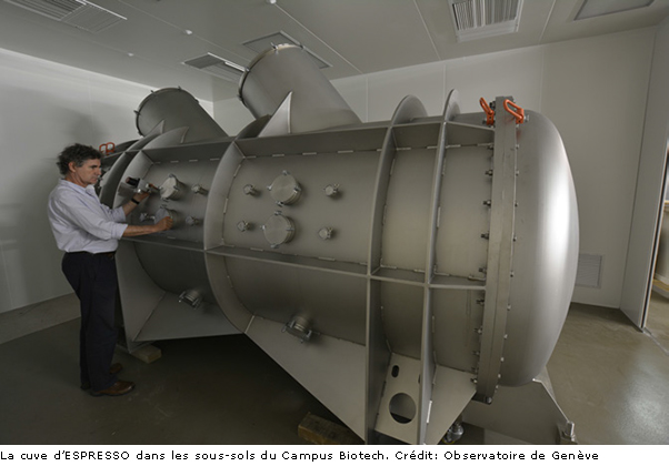 La cuve d’ESPRESSO dans les sous-sols du Campus Biotech