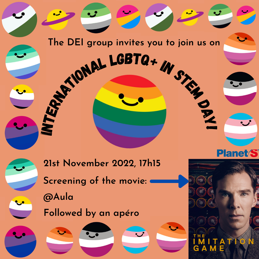 Accessibility: The DEI group invites you to join us on the International LGBTQ+ in STEM day! 21st November 2022, 17h15, screening of the movie 