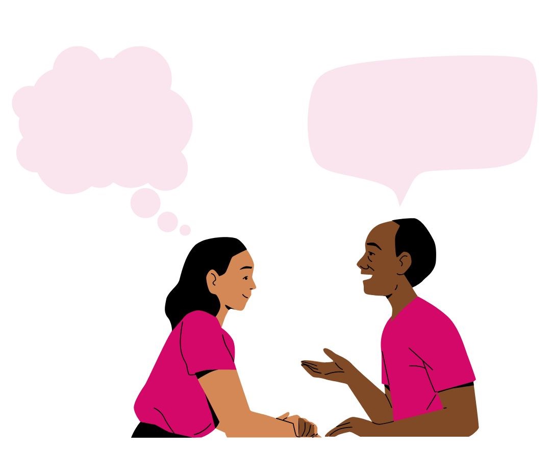 Deux personnes en train de discuter 