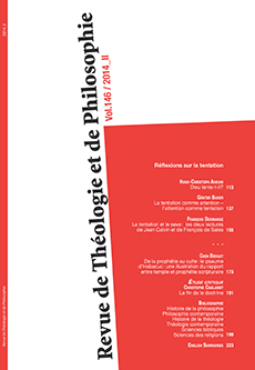Revue de Théologie et de Philosophie, vol. 146 / 2014_II