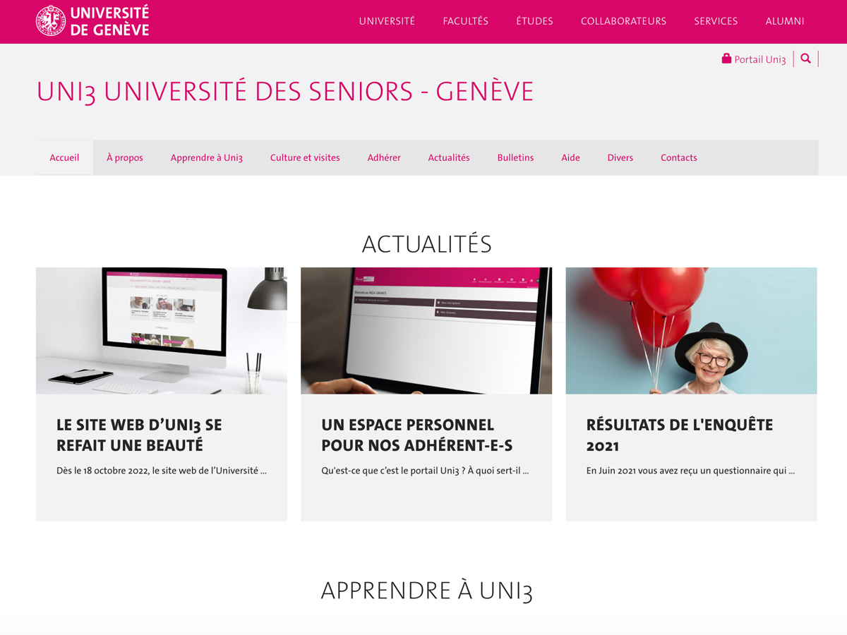 Ouvrir le site web Uni3